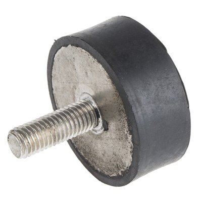 RS PRO M10 Anti Vibration Mount, Male to Female Bobbin with 274.56kg Compression Load