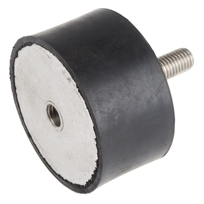 RS PRO M12 Anti Vibration Mount, Male to Female Bobbin with 447.04kg Compression Load