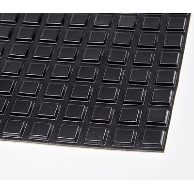 RS PRO Square PUR Self Adhesive Feet, 12.7mm diameter x 3mm height