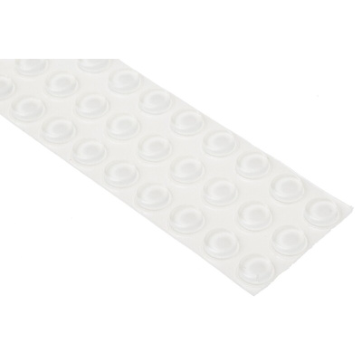 RS PRO Cylindrical PUR Self Adhesive Feet, 9.5mm diameter x 3.2mm height