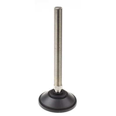 Nu-Tech Engineering M20 PA Reinforced Nylon Adjustable Foot, 2000kg Static Load Capacity 10° Tilt Angle