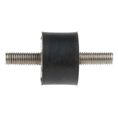 RS PRO Cylindrical M8 Anti Vibration Mount, Male to Male Bobbin with 47.2kg Compression Load