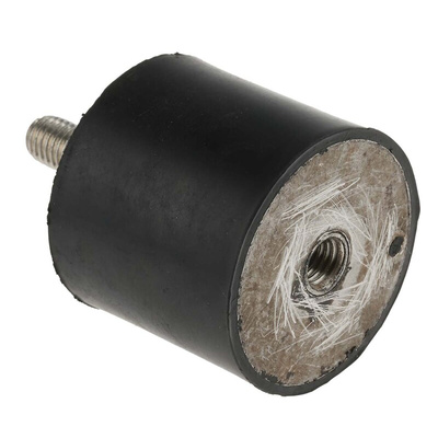 RS PRO Cylindrical M10 Anti Vibration Mount, Male to Female Bobbin with 154.22kg Compression Load