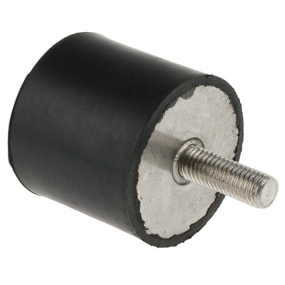RS PRO Cylindrical M10 Anti Vibration Mount, Male to Female Bobbin with 154.22kg Compression Load