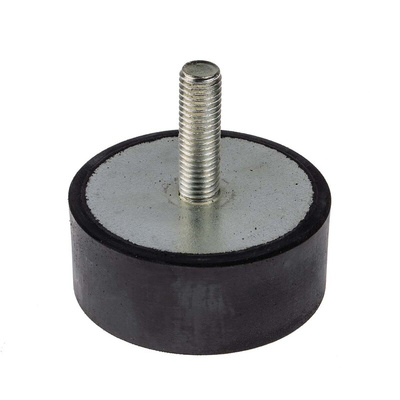 RS PRO M12 Anti Vibration Mount, Male Buffer Foot with 534.6kg Compression Load