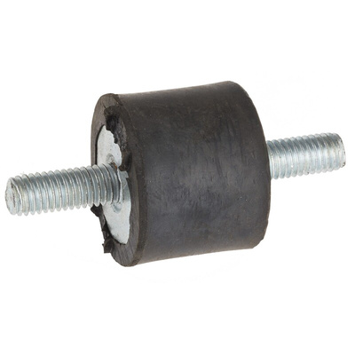RS PRO M8 Anti Vibration Mount, Male to Male Bobbin with 26.28kg Compression Load