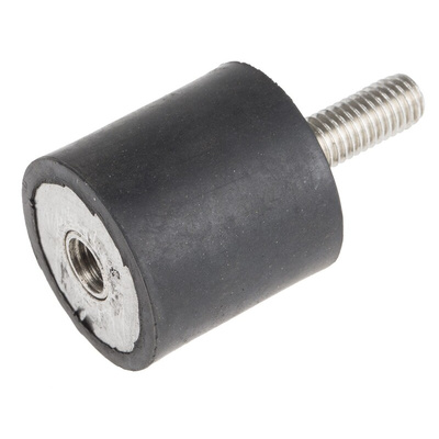 RS PRO M8 Anti Vibration Mount, Male to Female Bobbin with 54.56kg Compression Load
