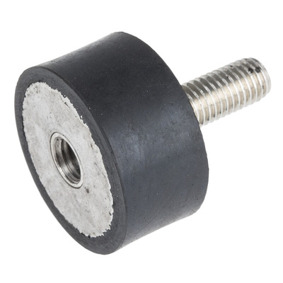 RS PRO M10 Anti Vibration Mount, Male to Female Bobbin with 139.04kg Compression Load