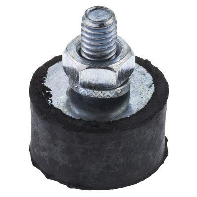 FIBET Cylindrical M4 Anti Vibration Mount, Male Buffer Foot with 18.9kg Compression Load