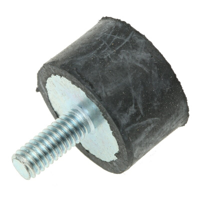 FIBET Cylindrical M4 Anti Vibration Mount, Male Buffer Foot with 16.4kg Compression Load