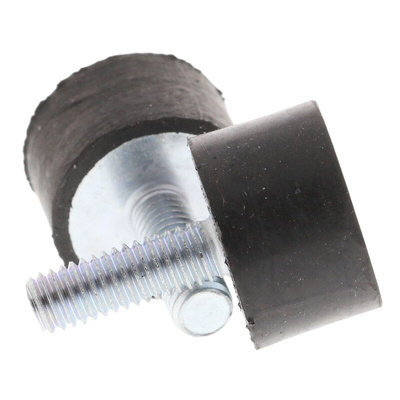 FIBET Cylindrical M6 Anti Vibration Mount, Male Buffer Foot with 45.4kg Compression Load
