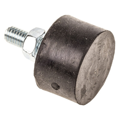 FIBET Cylindrical M6 Anti Vibration Mount, Male Buffer Foot with 79.2kg Compression Load