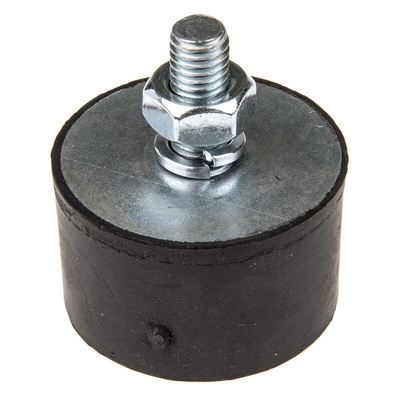 FIBET Cylindrical M10 Anti Vibration Mount, Male Buffer Foot with 291kg Compression Load