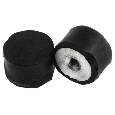 FIBET Cylindrical M4 Anti Vibration Mount, Female Buffer Foot with 16.2kg Compression Load
