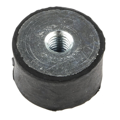 FIBET Cylindrical M8 Anti Vibration Mount, Female Buffer Foot with 98.6kg Compression Load