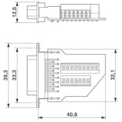 Phoenix Contact VS-15-BU-DSUB/15-MPT-0.5 15 Way Panel Mount D-sub Connector Socket