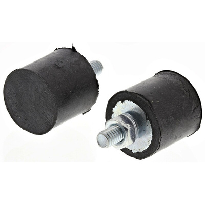 FIBET Cylindrical M4 Anti Vibration Mount, Male Buffer Foot with 22.8kg Compression Load