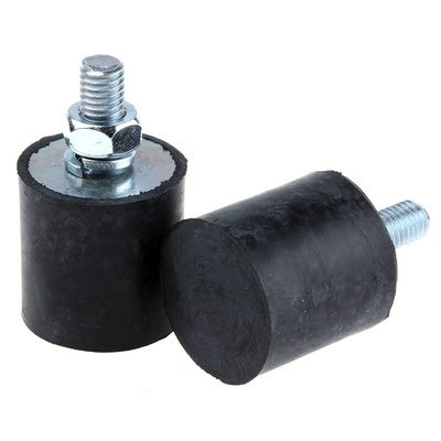 FIBET Cylindrical M8 Anti Vibration Mount, Male Buffer Foot with 51.6kg Compression Load