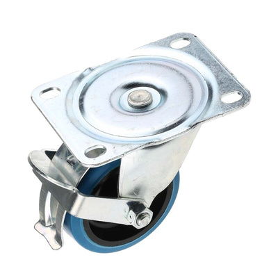 RS PRO Braked Swivel Castor Wheel, 90kg Capacity, 75mm Wheel