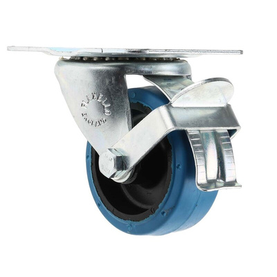 RS PRO Braked Swivel Castor Wheel, 90kg Capacity, 75mm Wheel