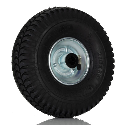 RS PRO Black Rubber Shock Absorbing Trolley Wheel, 200kg