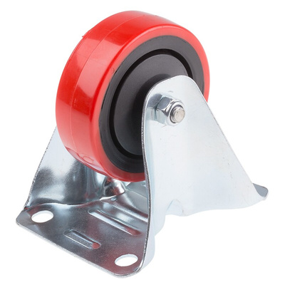 RS PRO Fixed Castor Wheel, 90kg Capacity, 80mm Wheel