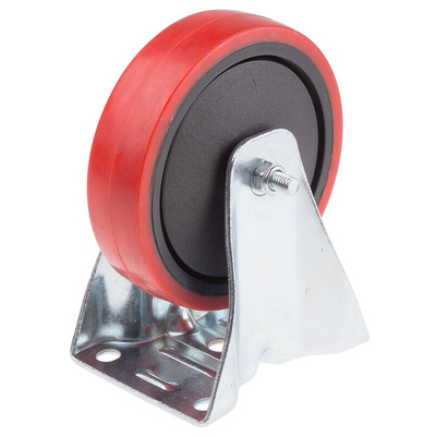 RS PRO Fixed Castor Wheel, 130kg Capacity, 125mm Wheel