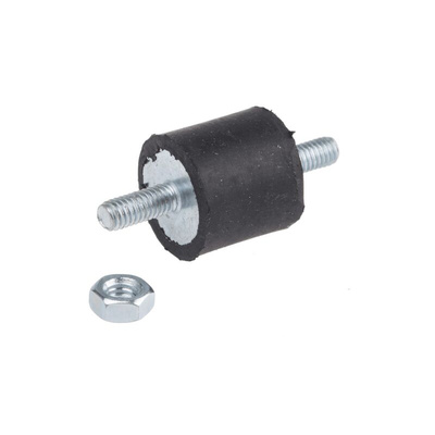 FIBET Cylindrical M4 Anti Vibration Mount, Male to Male Bobbin with 24.6daN Compression Load