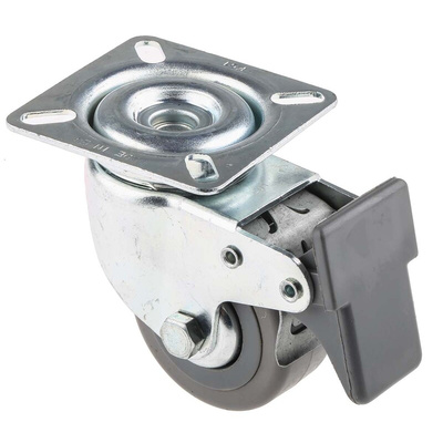 Tente Braked Swivel Castor Wheel, 55kg Capacity, 50mm Wheel