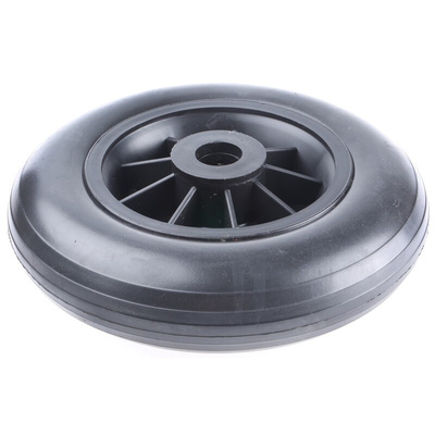 RS PRO Black Rubber Puncture Proof Trolley Wheel, 100kg