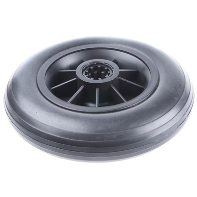 RS PRO Black Rubber Puncture Proof Trolley Wheel, 100kg