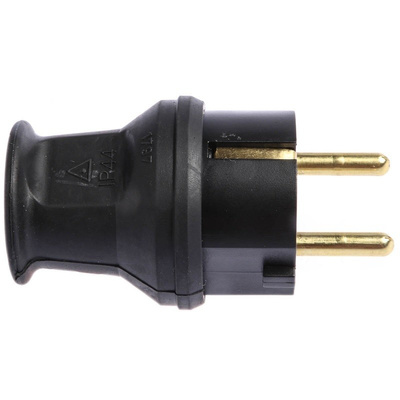 Kopp Black Cable Mount Mains Connector Plug, Rated At 16.0A, 250.0 V