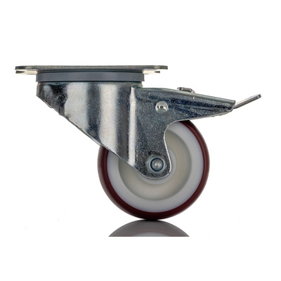Tente Braked Swivel Castor Wheel, 150kg Capacity, 80mm Wheel