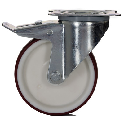 Tente Braked Swivel Castor Wheel, 300kg Capacity, 125mm Wheel