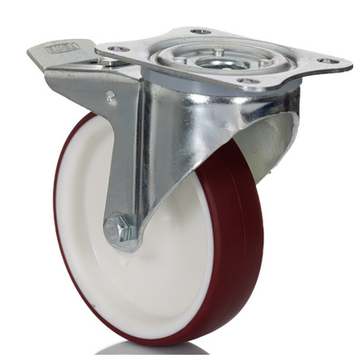Tente Braked Swivel Castor Wheel, 300kg Capacity, 125mm Wheel