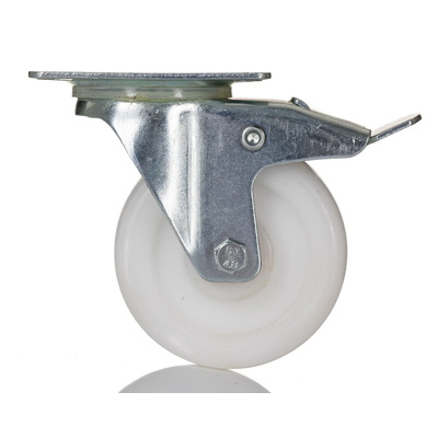 RS PRO Braked Swivel Castor Wheel, 70kg Capacity, 75mm Wheel