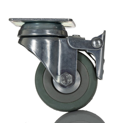 RS PRO Braked Swivel Castor Wheel, 50kg Capacity, 50mm Wheel