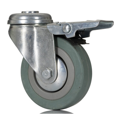 RS PRO Braked Swivel Castor Wheel, 70kg Capacity, 75mm Wheel