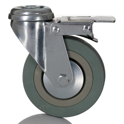 RS PRO Braked Swivel Castor Wheel, 80kg Capacity, 100mm Wheel