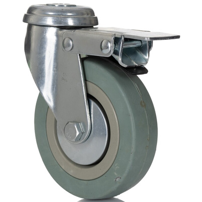 RS PRO Braked Swivel Castor Wheel, 80kg Capacity, 100mm Wheel