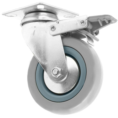 Guitel Hervieu Braked Swivel Castor Wheel, 70kg Capacity, 100mm Wheel