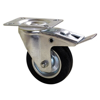 Guitel Hervieu Braked Swivel Castor Wheel, 125kg Capacity, 125mm Wheel