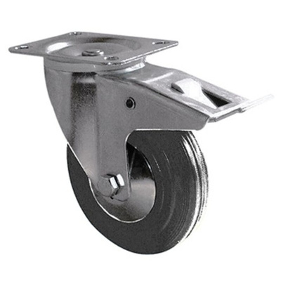 Guitel Hervieu Braked Swivel Castor Wheel, 175kg Capacity, 160mm Wheel