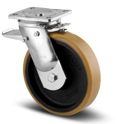 Tente Braked Swivel Castor Wheel, 1000kg Capacity, 200mm Wheel