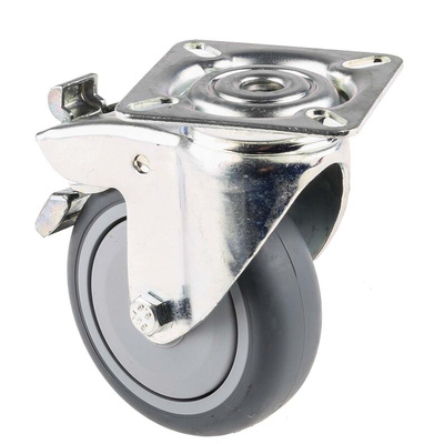 Tente Braked Swivel Castor Wheel, 75kg Capacity, 75mm Wheel