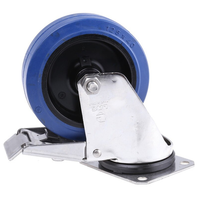 LAG Braked Swivel Castor Wheel, 180kg Capacity, 125mm Wheel