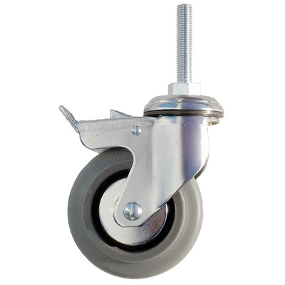 Guitel Hervieu Braked Swivel Castor Wheel, 90kg Capacity, 125mm Wheel