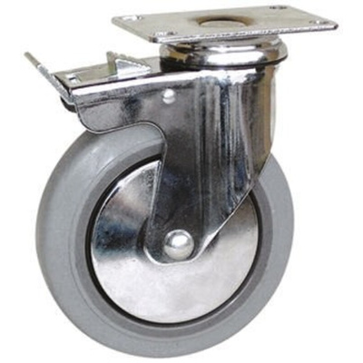 Guitel Hervieu Braked Swivel Castor Wheel, 90kg Capacity, 125mm Wheel