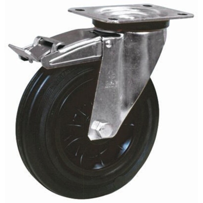 LAG Braked Swivel Castor Wheel, 90kg Capacity, 125mm Wheel