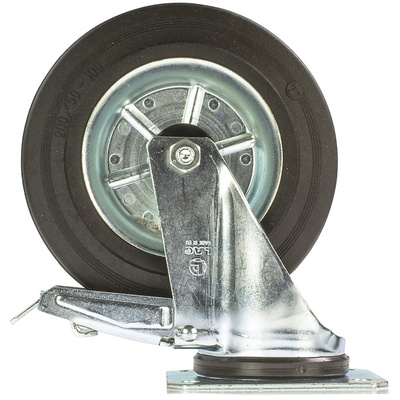 LAG Braked Swivel Castor Wheel, 230kg Capacity, 200mm Wheel